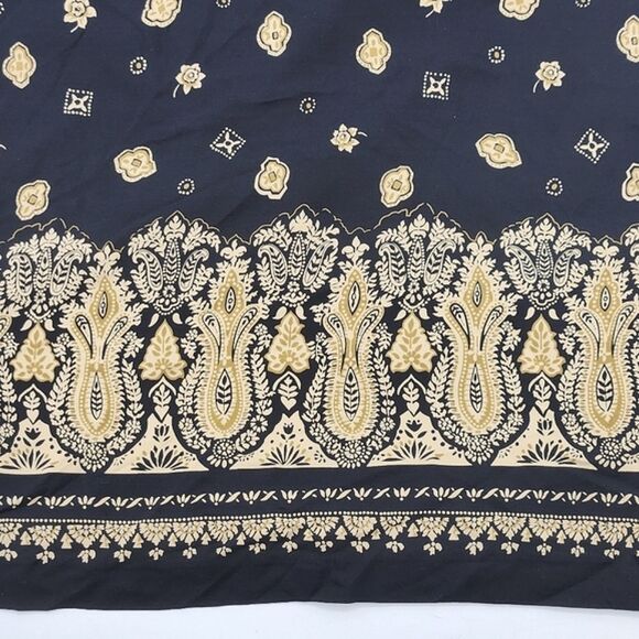 Coldwater Creek Silk Midi Maxi Skirt Size 2X Womens Black Beige Faux Wrap - Picture 4 of 9